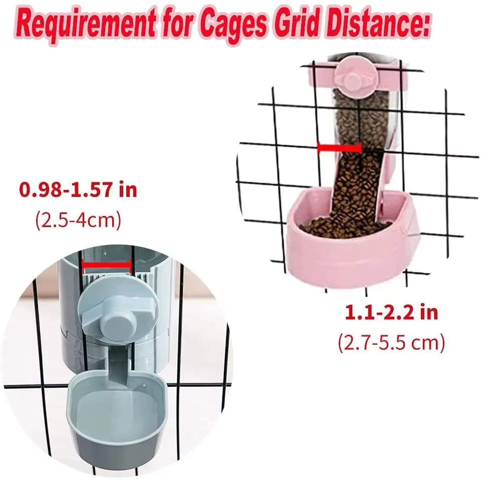 Automatic Pet Bowls Cage Hanging Feeder Pet Water Bottle Food Container Dispenser Bowl for Puppy Cats Rabbit Pet Feeding Product