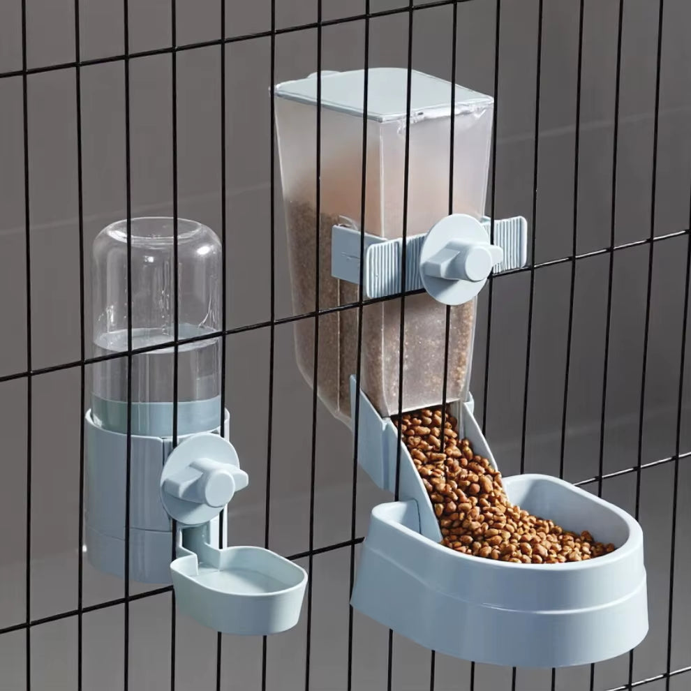 Automatic Pet Bowls Cage Hanging Feeder Pet Water Bottle Food Container Dispenser Bowl for Puppy Cats Rabbit Pet Feeding Product
