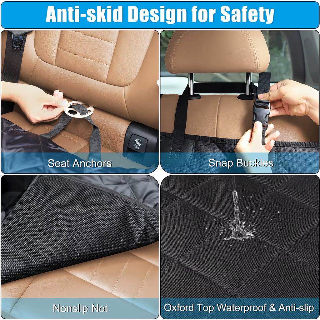 Dog Car Seat Cover Waterproof Dog Hammock Car Dog Car Blanket Mats Case for Rear Back 2 in 1 for Trunk Dog Car Protector