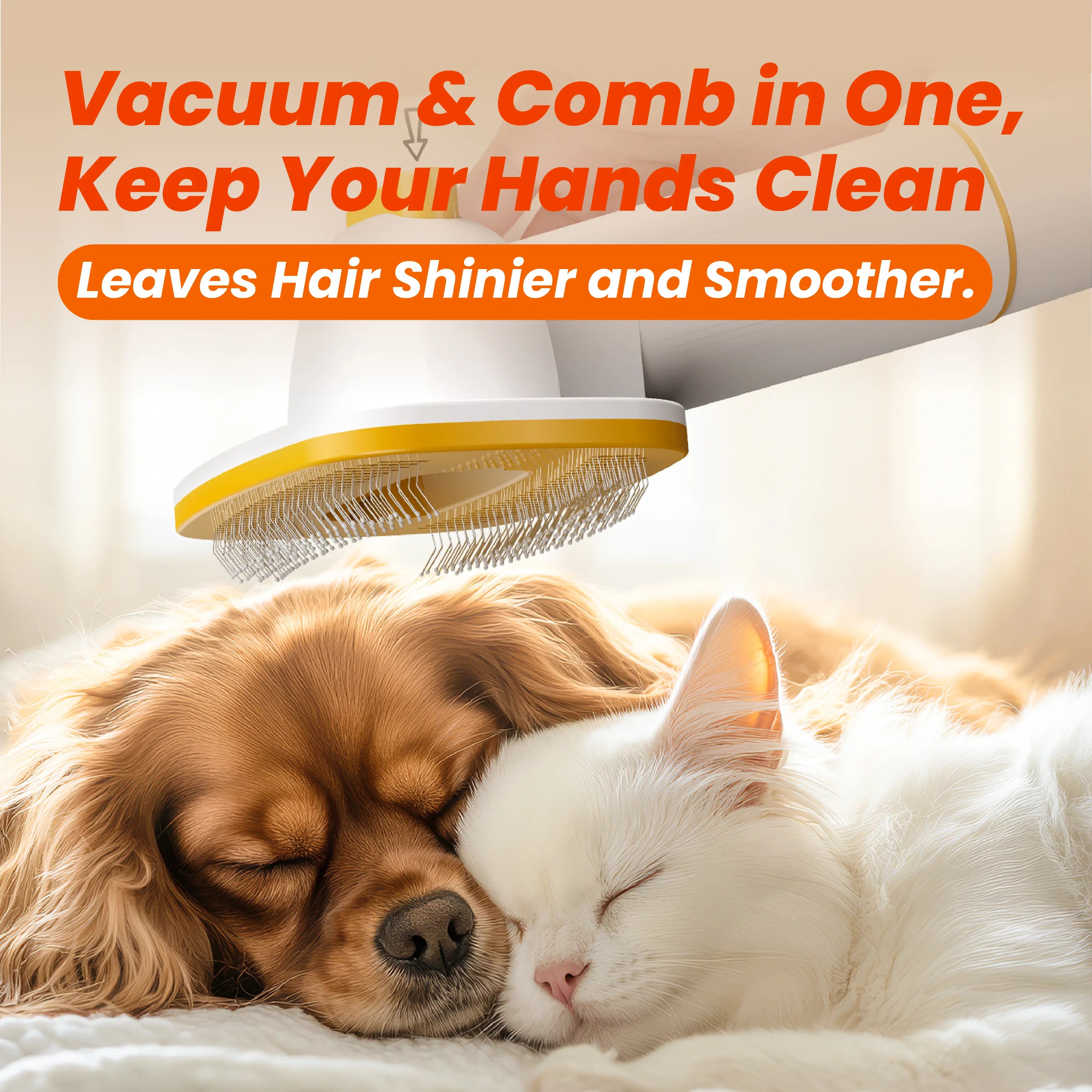 PUPPYOO 5-In-1 Pet Grooming Kit with 13000Pa Vacuum for Dogs & Cats, 1.5L Dust Cup, 4M Cord, Whisper-Quiet Operation, Adjustable Guard Combs, Hair Remover Roller