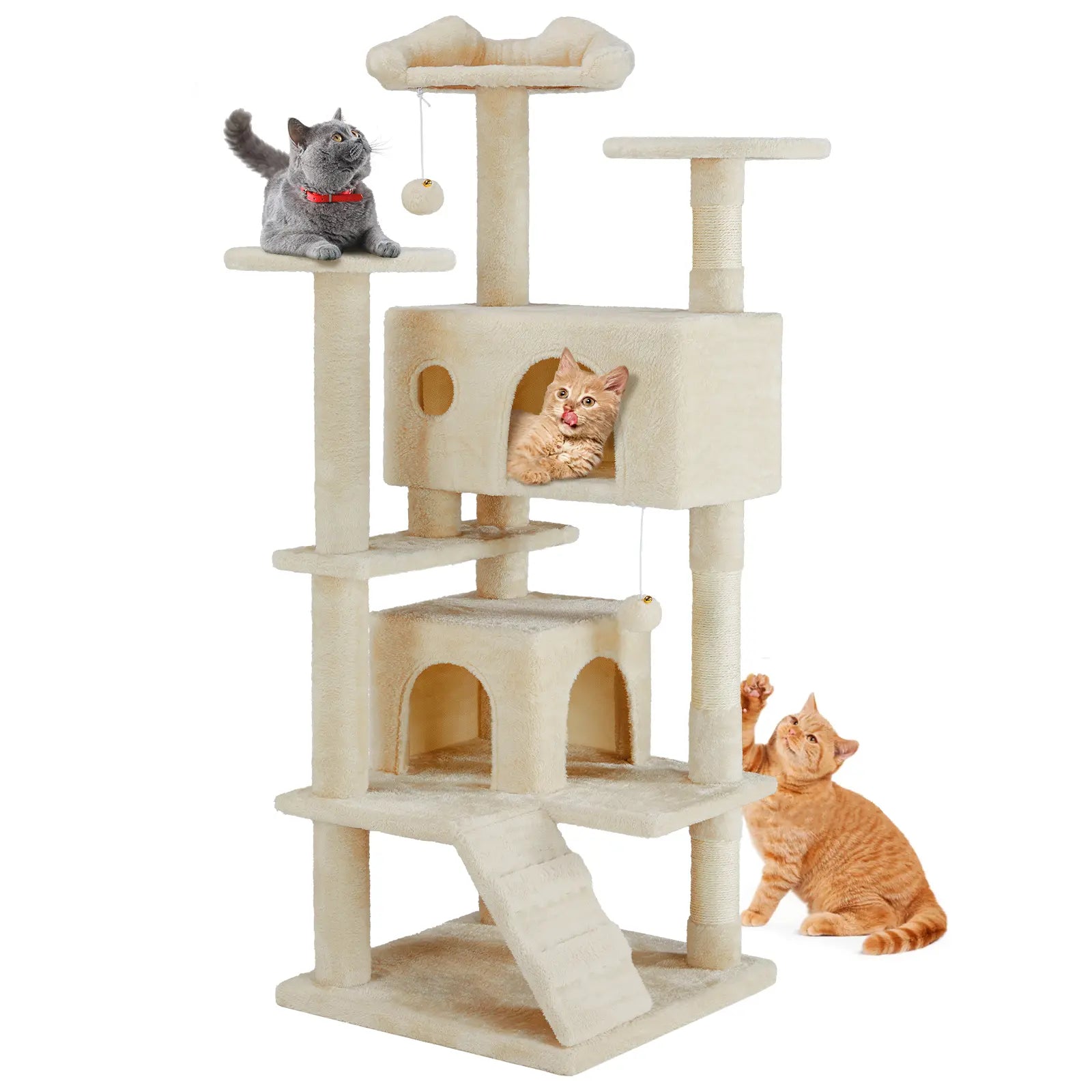 【New Size】 Cat Climbing Shelf, Post Cascading Cat Climbing Shelf, Indoor Playhouse, Cozy Nest, Durable, Space-Saving Design, Gift for Pet Owners